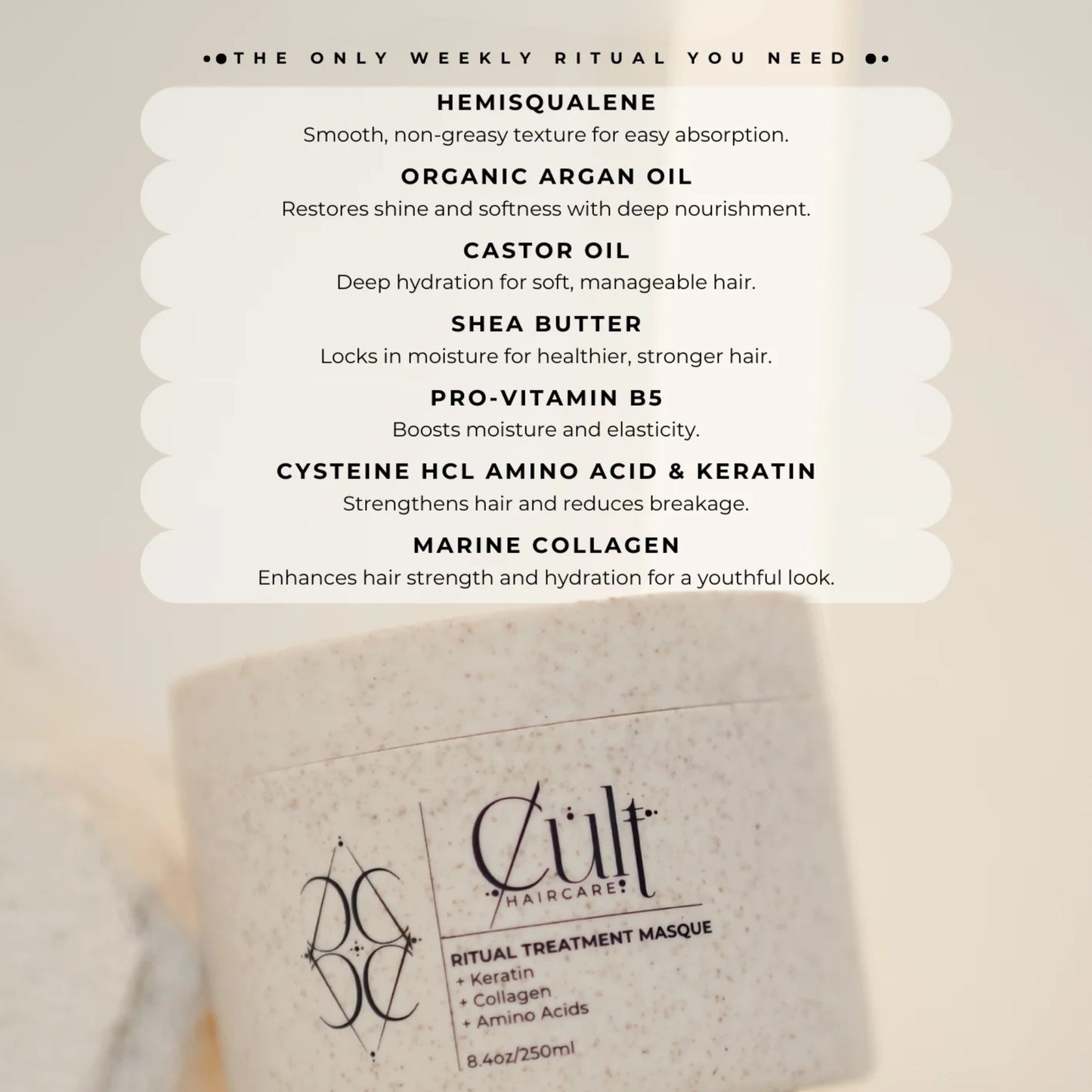 Cult Haircare Ritual Treatment Masque 250ml (e) 8.45 fl. Oz.